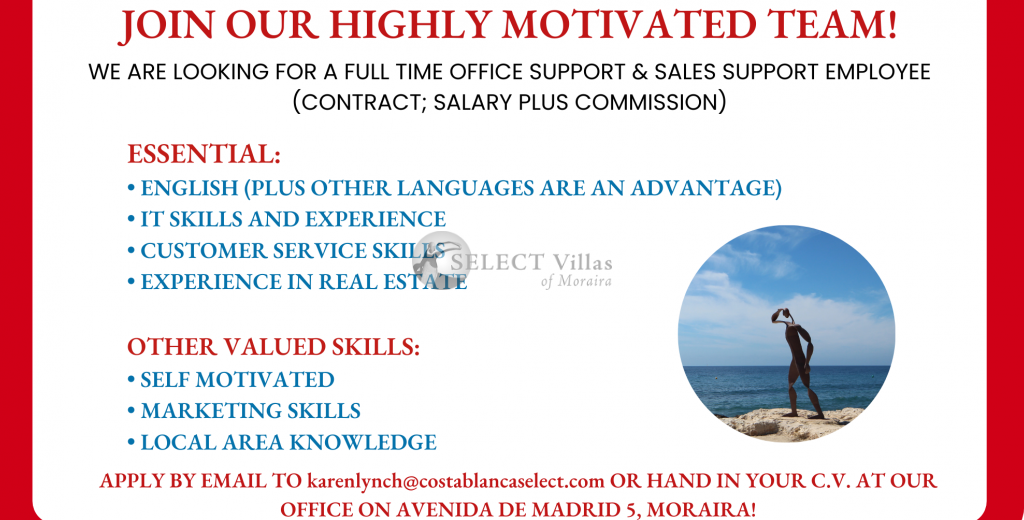 Exciting Opportunity at Select Villas of Moraira: Join Our Team Today!
